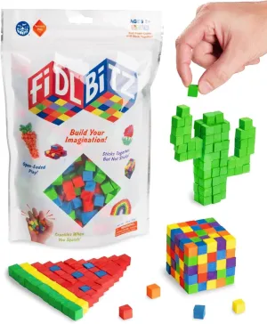 Unleash Creativity with FidlBitz Foam Building Blocks | Bitz Bag with 3 Colors | Interact, Create & Build in 2D & 3D | Sensory & Sensory Fun for