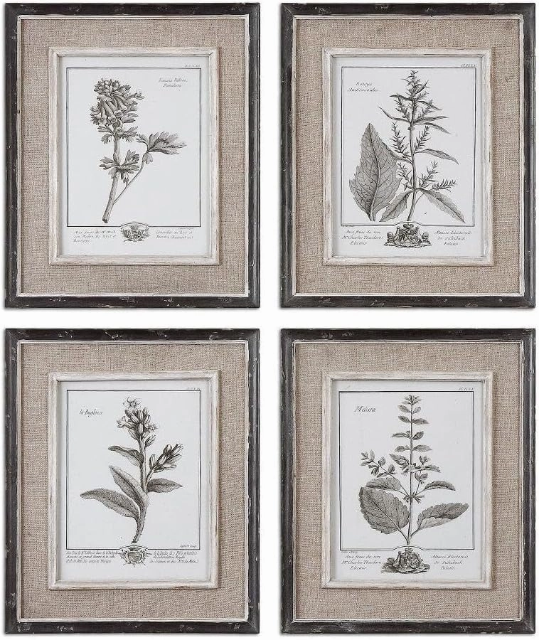 Uttermost Casual Grey Study - 17.5 inch Framed Art (Set of 4) - 14.5 inches wide by 1 inches deep
