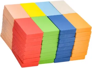 VANZACK 1 Set Domino Blocks XL Standard Building Blocks Game for Enhances Hand Eye Coordination Color Recognition Educational Plaything for Creative Learning