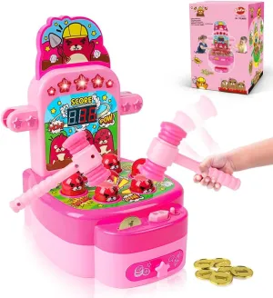 VATOS Hammer Game, Mini Electronic Arcade Game with 2 Hammers, Pounding Toys Toddler Toys for 3 4 5 6 7 8 Years Old Boys Girls, Developmental Toy Interactive Toy