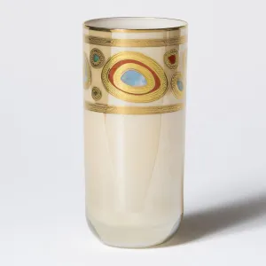 Vietri Regalia Cream Highball Glass 6" H, 12 oz Cocktail Glass, Modern Bar Glassware, Glass Drinkware