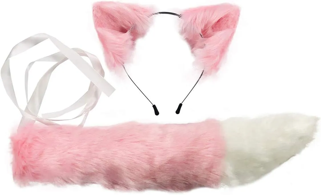 VIGVAN Cat Ears Wolf Fox Ears Animal Cosplay Cute Head Accessories for Halloween
