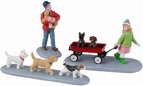 Village Collection - Puppy Parade Set of 3 Village Accessory #32226