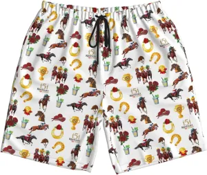 Vintage Beach Shorts for Men Novelty Graphic Board Shorts Lightweight Casual Summer Hawaii Trunks with Pocket