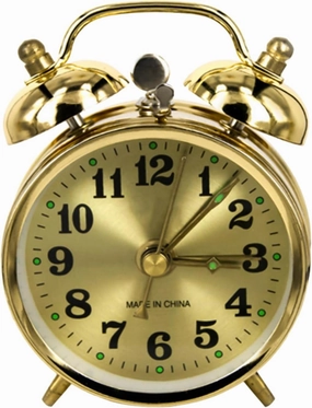 Vintage Alarm Clock, Manual Wind Up Alarm Clock Loud Alarm Bell Clock Mechanical Gold Alarm Clock for Bedrooms Living Room