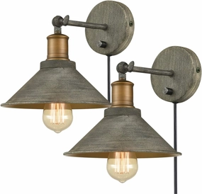 Vintage Farmhouse Wall Sconces Hardwired or Plug-in Bedroom Bath Wall Lamps Set of 2 with on/Off Switch