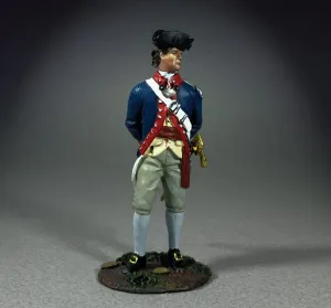W. Britain American Revolution 16101 Continental Line Officer Standing at Ease 1:30 Scale Metal