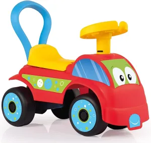 Walk & Drive: Foot-to-Floor Car - Red & Blue - Ride-On Toy Vehicle, Horn, Storage Seat, Push-Pull Handle, Indoor-Outdoor Play, Toddlers 12mo 