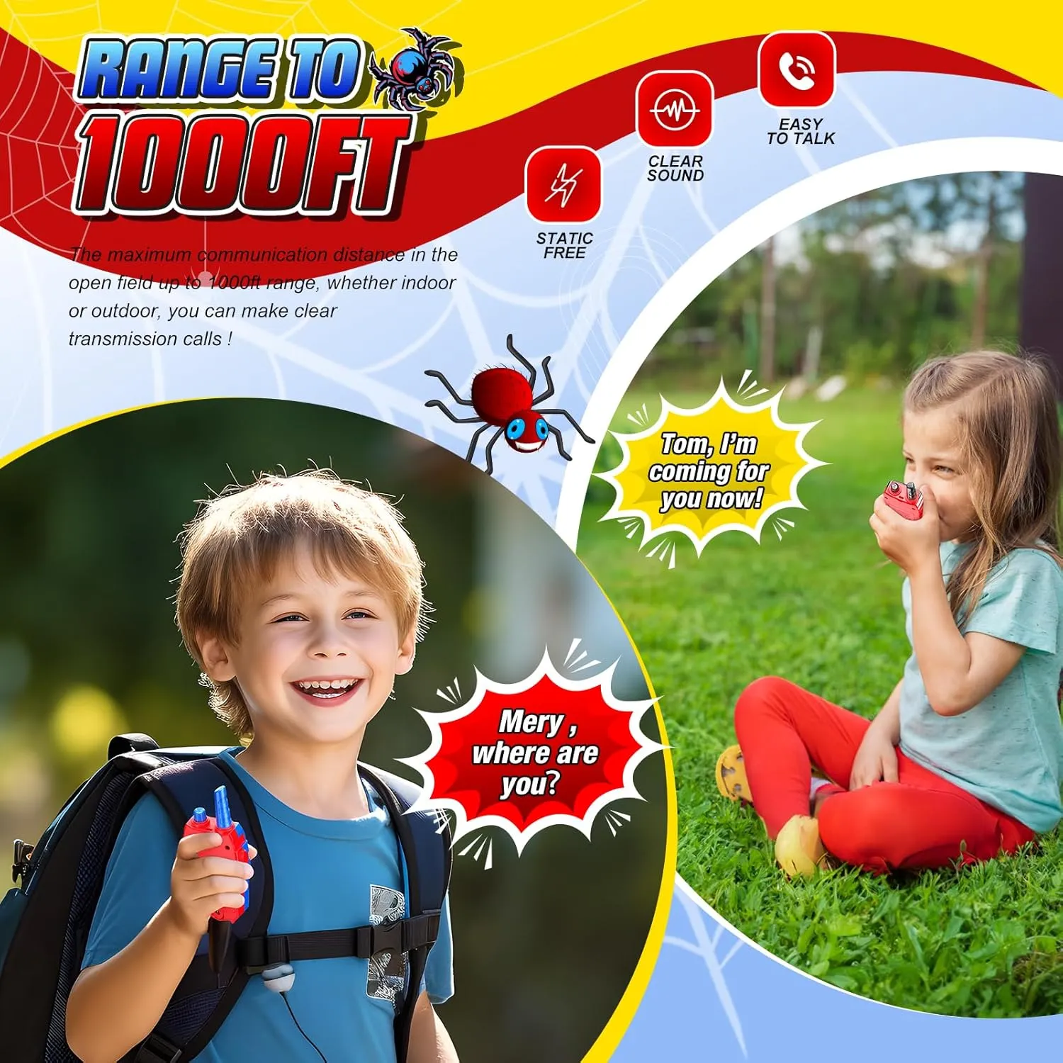 Walkie Talkies Toys for Kids : Gifts for Boys Ages 3 4 5 6 7 8 9 10 Kid Walkie Talkies 2 Pack Outdoor Hiking Toy for 5-7 Year Old Boy Birthday Gift 2 Way Radio for Boys Kids Age 3-12