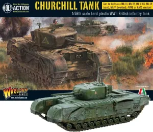 Warlord Bolt Action Churchill Infantry Tank 1:56 Tabletop Miniatures - Plastic Paintable Miniature WWII Soldiers Set, Unpainted Table Top 28mm Military Minifigures for Adults - Gaming Figurines Pack