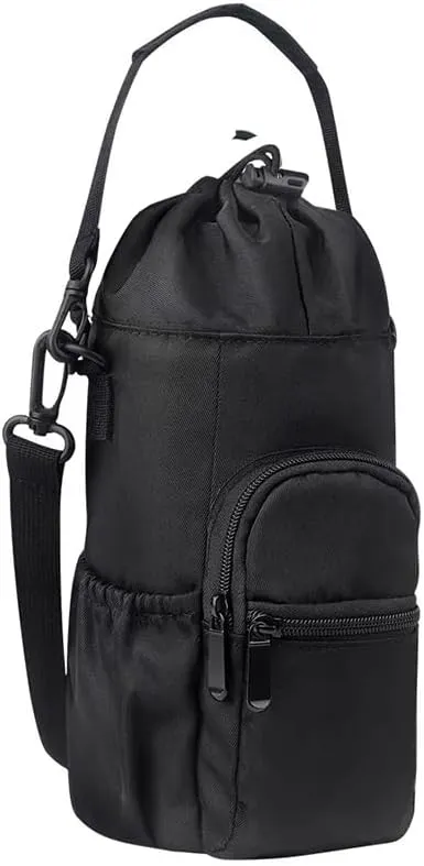 Water Bottle Carrier Bag,32/40oz Water Bottle Holder with Strap,with Adjustable Shoulder Strap 2 Pockets Sports Water Bottle Accessories for Hiking Travelling Camping