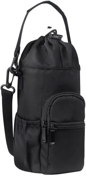 Water Bottle Carrier Bag,32/40oz Water Bottle Holder with Strap,with Adjustable Shoulder Strap 2 Pockets Sports Water Bottle Accessories for Hiking Travelling Camping