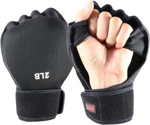 Weighted Hand Gloves 5lb(2.5lb Each), Soft Iron Fitness Gloves, Washable, for Gym Boxing Swimming Strength Training