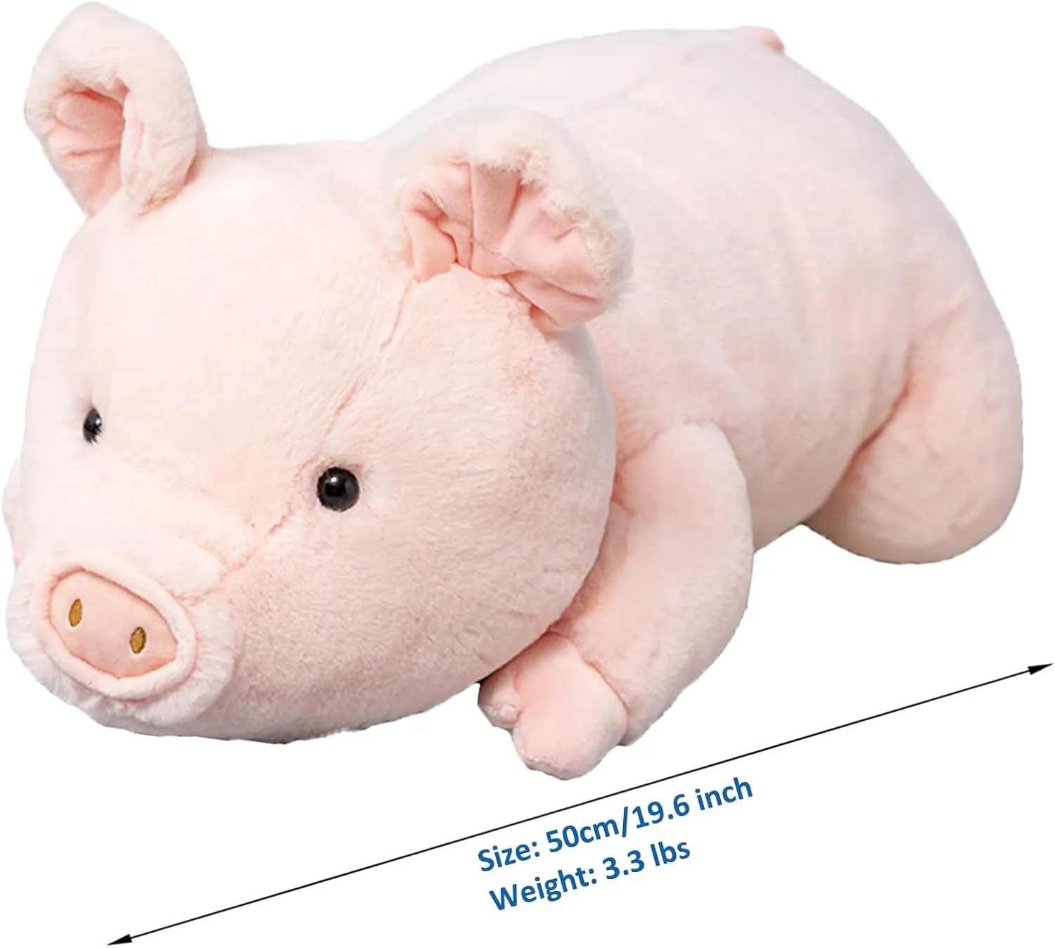 Weighted Stuffed Animals, 3.3lbs Weighted Pig Stuffed Animal Cute Pig Plush Animals Hugging Pillow Toy Gifts for Adults and Kids, 19.6 inch