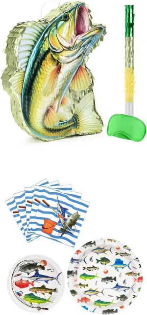 WERNNSAI 48PCS Fishing Party Decorations  Fish Piñata
