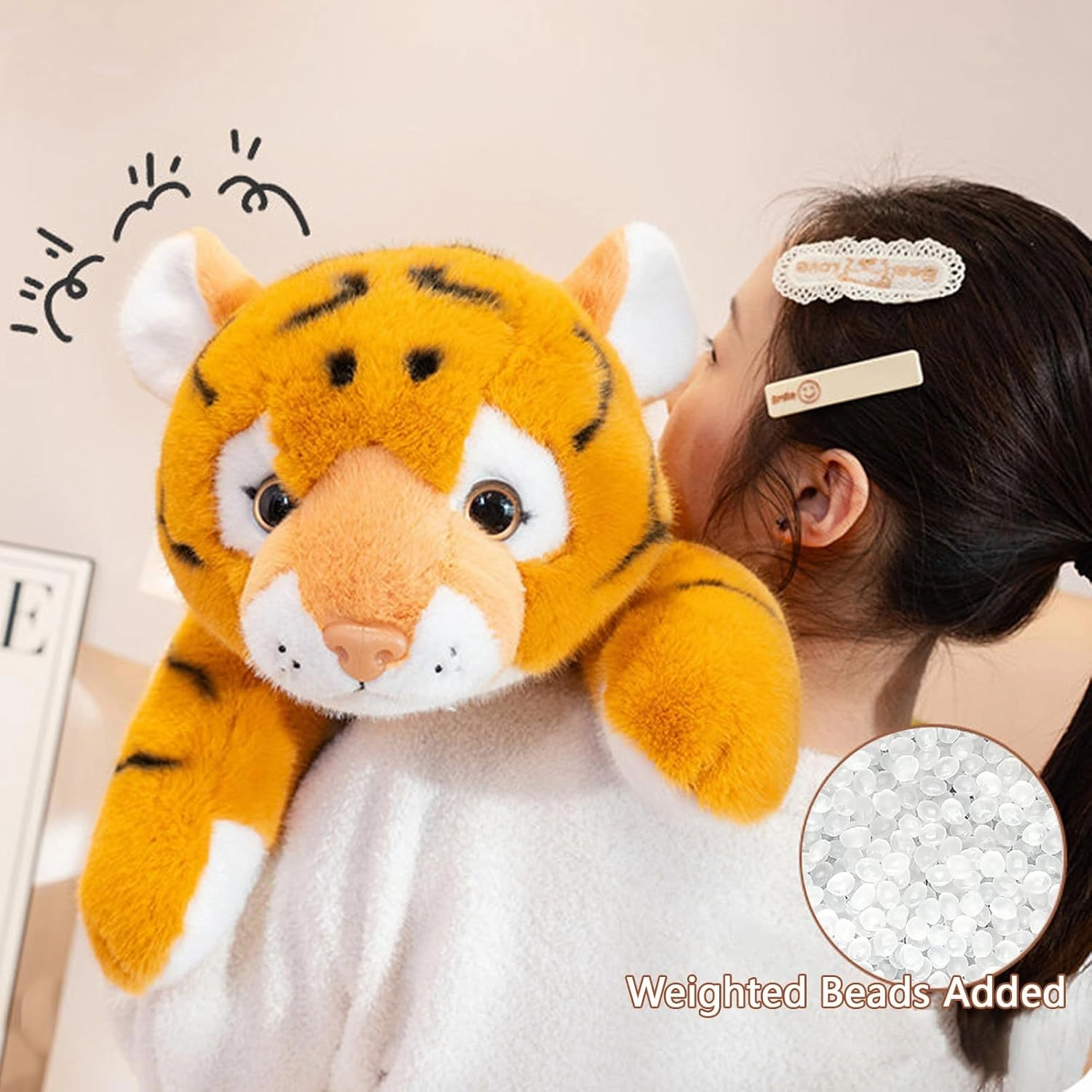 White Tiger Weighted Stuffed Animals, 25.6 Inch Tigers Plush Toy,Stuffed Tiger Plushies Cute Weighted Tigers Plush Pillow Dolls Gifts for Kids Boys Girls