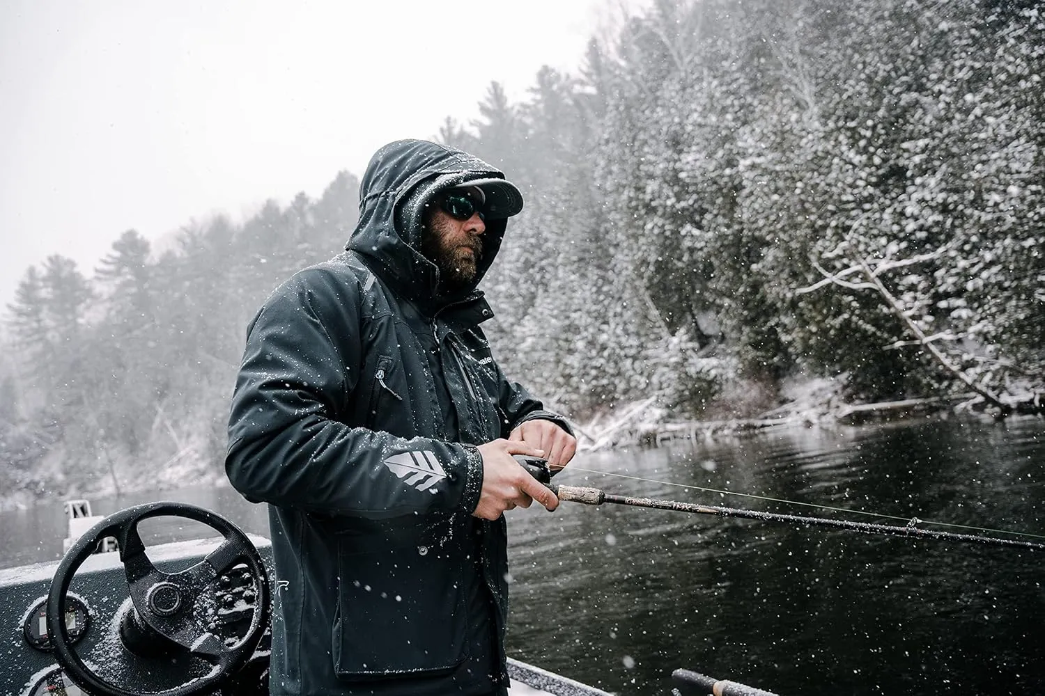 Whitewater Great Lakes Waterproof and Windproof Fishing Jacket with Ripstop Nylon