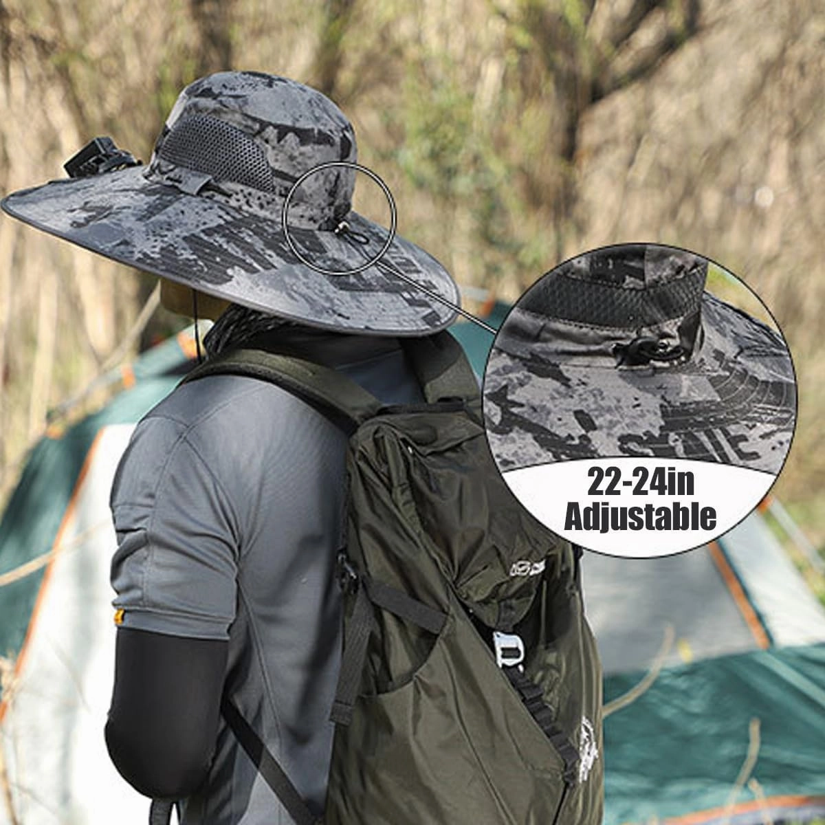Wide Brim Solar Fan Outdoor Fishing Hat-Solar & USB Charging, Sunscreen Sun Hat with Fan, Solar Fan Hat Upf50 