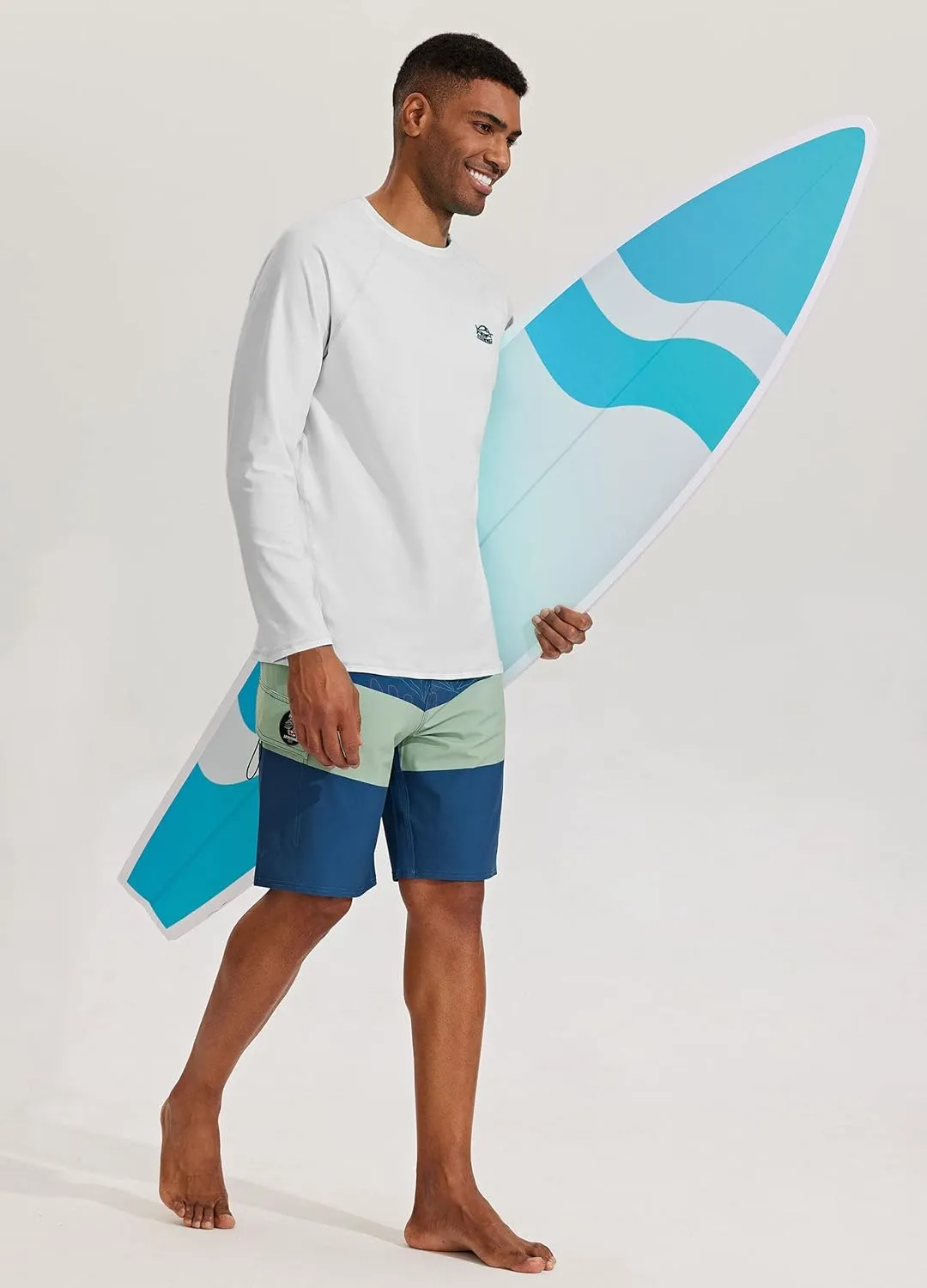 Willit Men's Rash Guard Swim Shirts SPF Water Shirt Long Sleeve UPF 50  Sun Protection Loose Fit Quick Dry