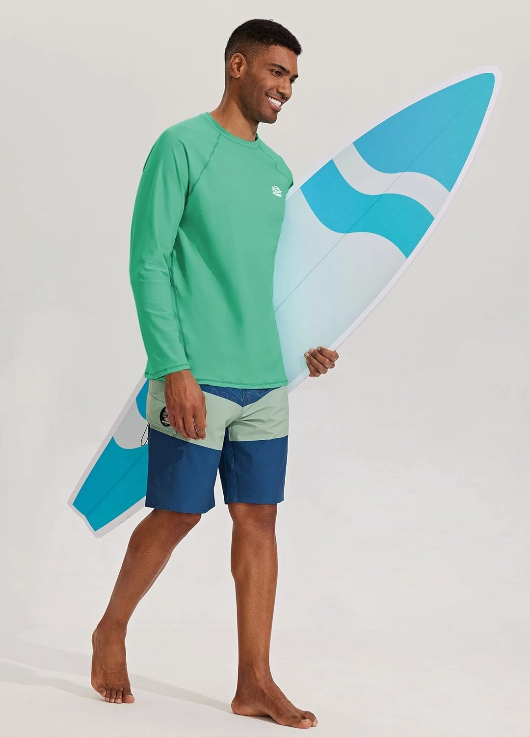 Willit Men's Rash Guard Swim Shirts SPF Water Shirt Long Sleeve UPF 50  Sun Protection Loose Fit Quick Dry