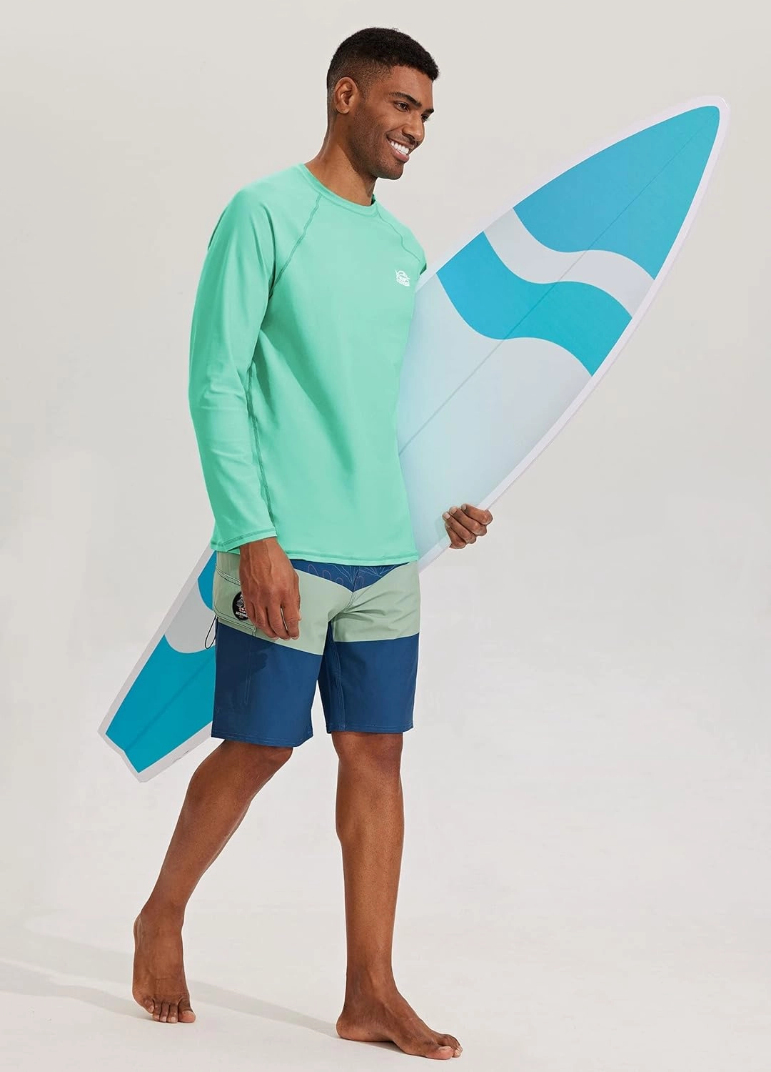 Willit Men's Rash Guard Swim Shirts SPF Water Shirt Long Sleeve UPF 50  Sun Protection Loose Fit Quick Dry