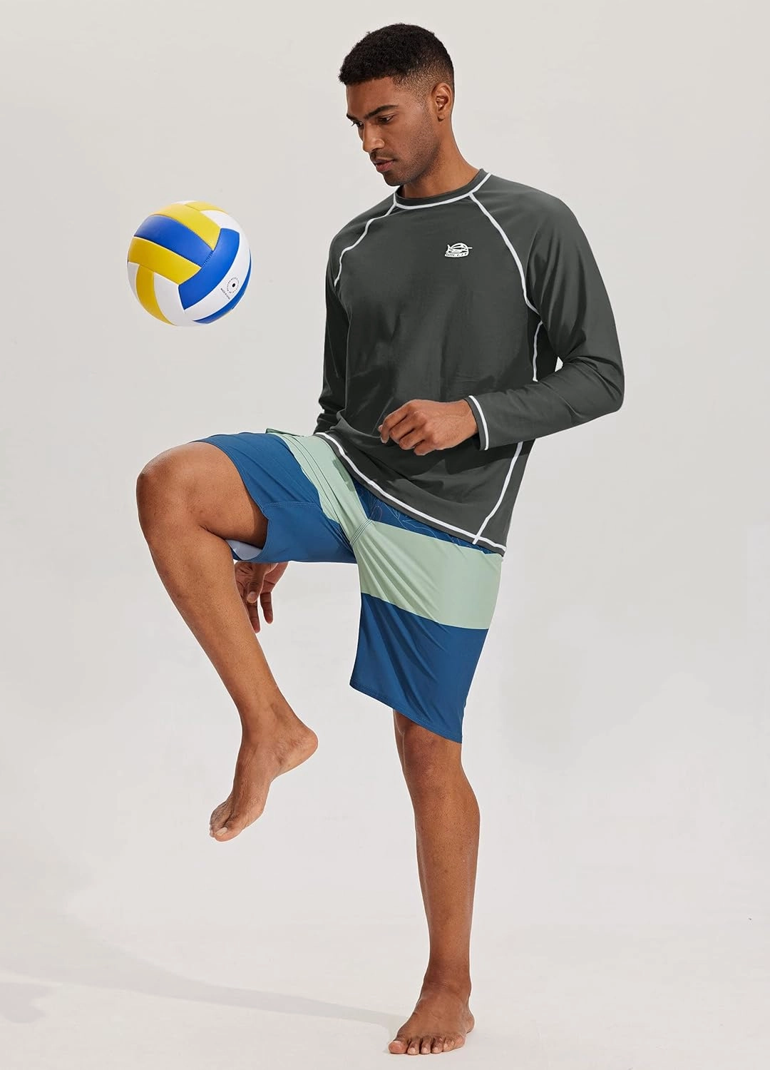 Willit Men's Rash Guard Swim Shirts SPF Water Shirt Long Sleeve UPF 50  Sun Protection Loose Fit Quick Dry