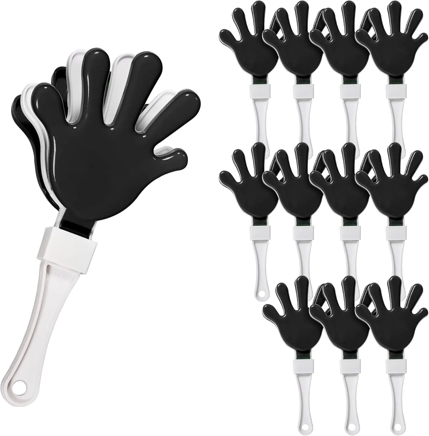Windy City Novelties 12-Pack 7-Inch Mini Hand Clappers - Bulk Noisemakers for Parties, Celebrations, and Events