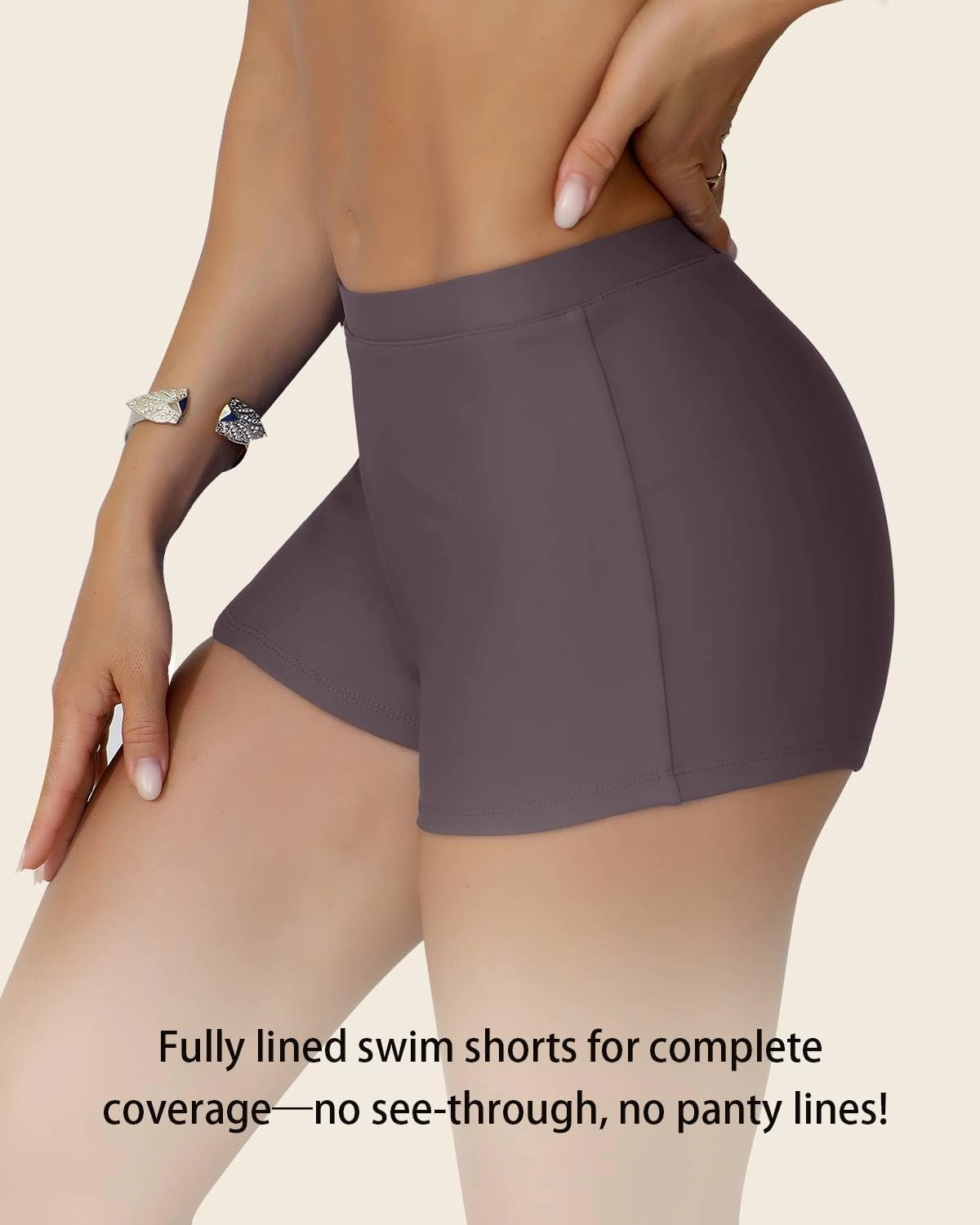 Women's Swim Shorts 1.3" High Waisted Quick Dry Bikini Swimsuit Bottoms Board Shorts Bathing Suit