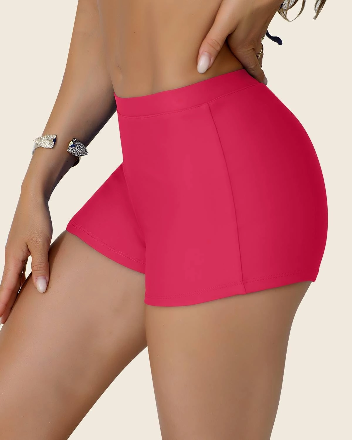 Women's Swim Shorts 1.3" High Waisted Quick Dry Bikini Swimsuit Bottoms Board Shorts Bathing Suit