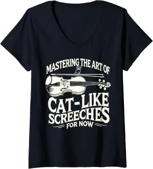 Womens Mastering the Art of Cat-Like Screeches (For Now) V-Neck T-Shirt
