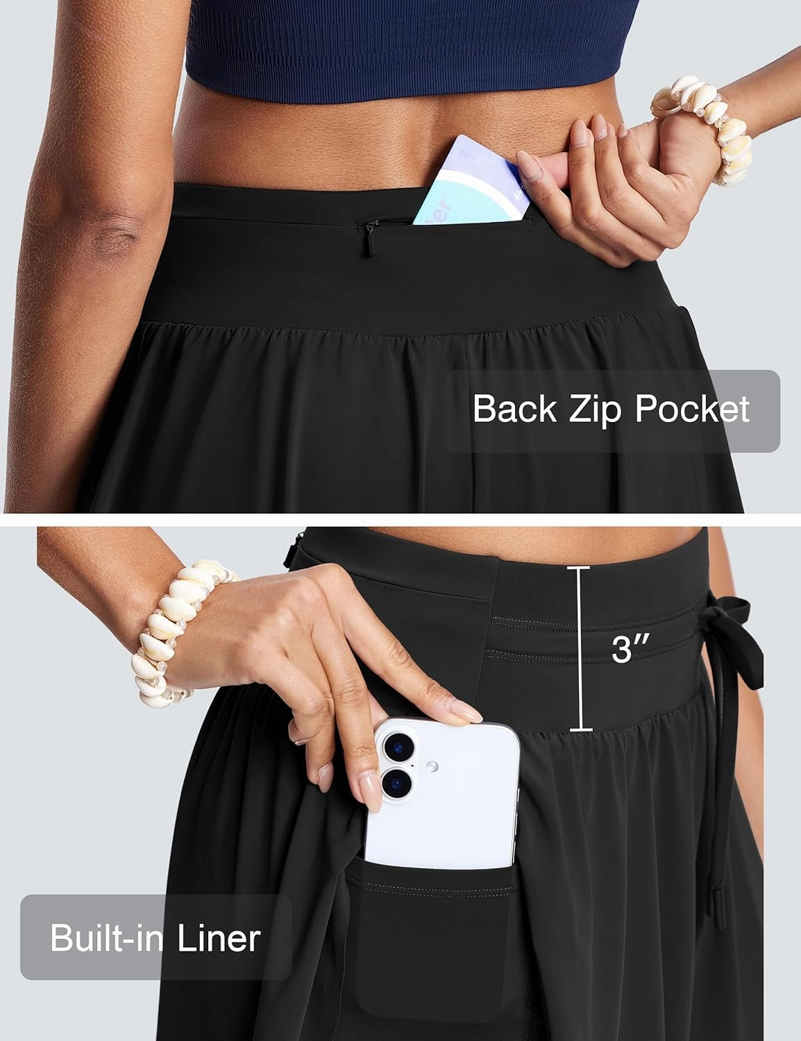 Womens 2.8" Swim Board Shorts High Waisted Slimming Quick Dry Stretch Swim Beach Trunks with Liner and 2 Pockets