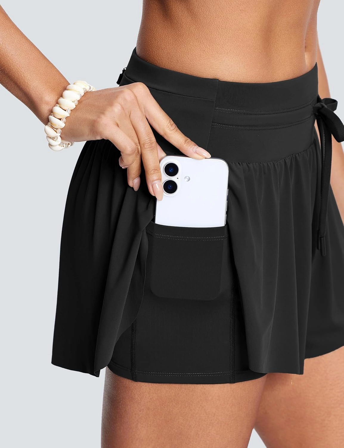 Womens 2.8" Swim Board Shorts High Waisted Slimming Quick Dry Stretch Swim Beach Trunks with Liner and 2 Pockets