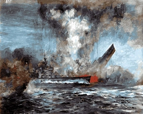 WW2 Collection PD (49) - Sinking of HMS Hood - Van-Go Paint-by-Number Kit 40x50cm DIY Frame