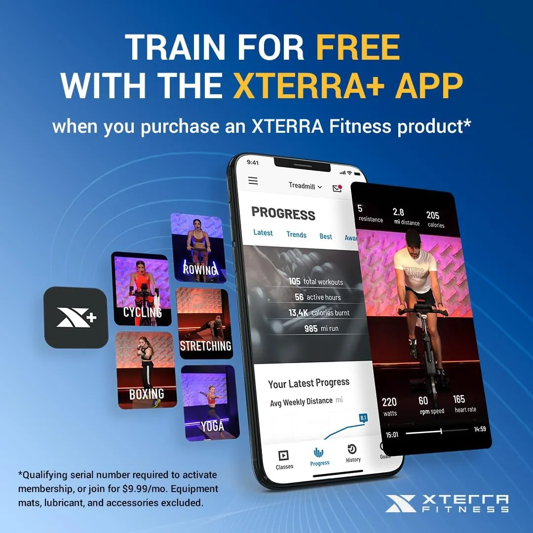 XTERRA Fitness Premium Folding Smart Treadmill, Compact Design, 250  LB Weight Capacity, Powerful Motor, XTERRA  Fitness App Included with Purchase