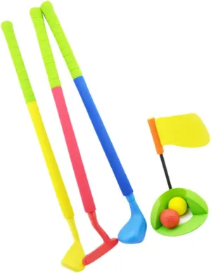 Yardwe 1Set Golf Set Educational Indoor Outdoor Golf for Ages Soft Safe Golfer Plaything Present for Boys Promotes Physical Development Family Fun Activities