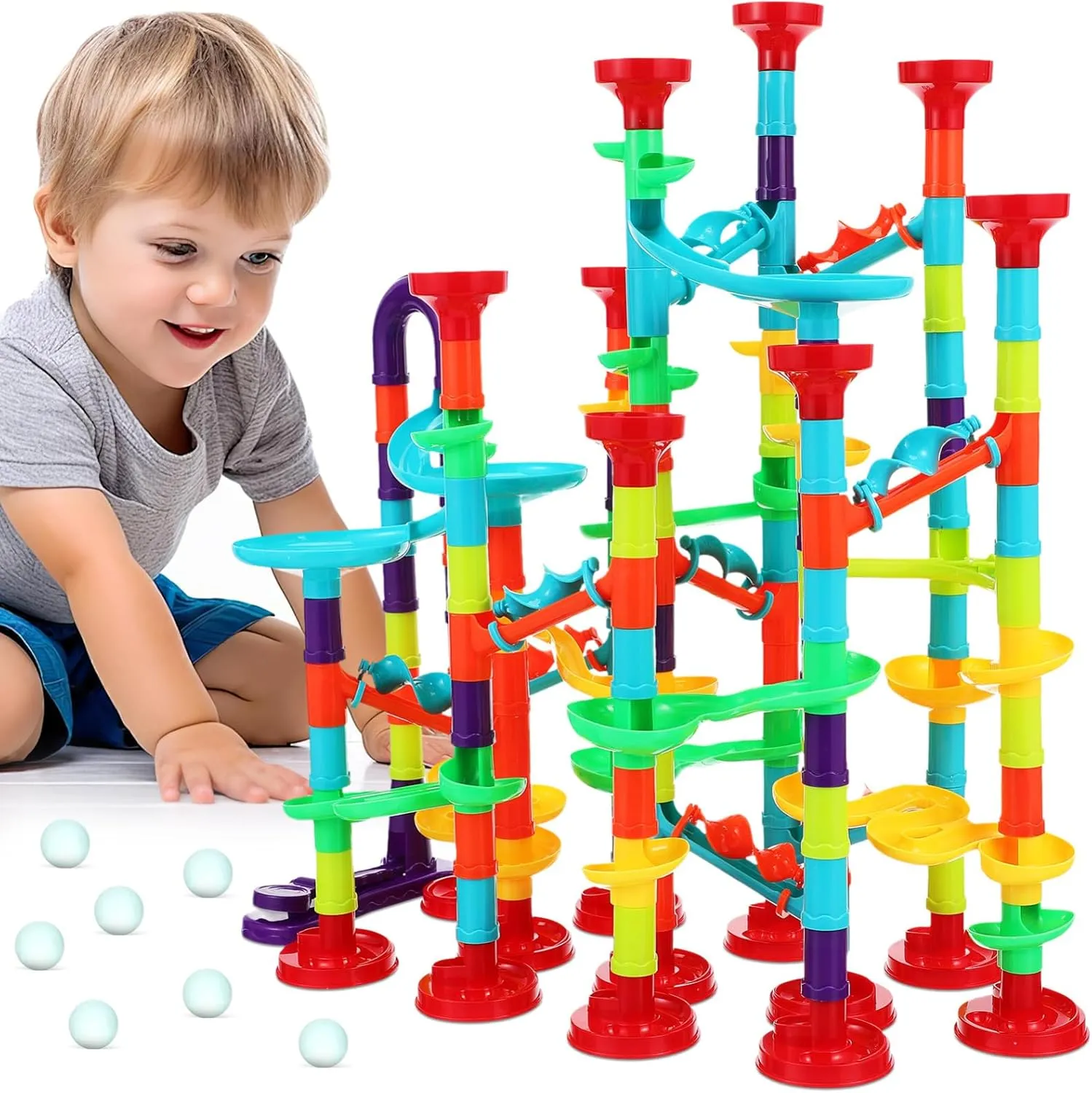 YARNOW 1Set Marble Run Building Blocks Marble Maze Track Construction for Fun and Safe Game Building for Creative Play and Learning