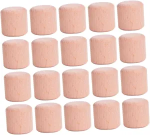 YARNOW 20Pcs Beech Granule Building Blocks Cylinder Wood Blocks for Educational Play and DIY Craft Projects Smooth and Sturdy Design for Creative Learning