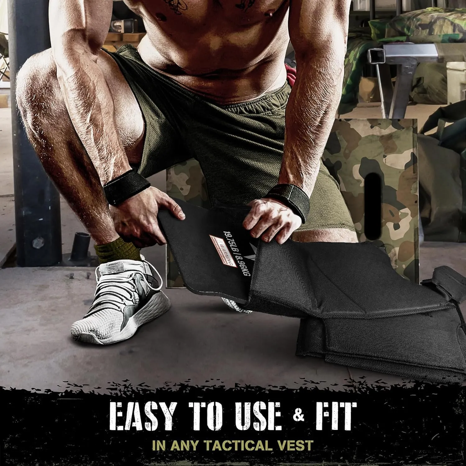 Yes4All Weight Vest Plate 5.75/8.75/14/ 19.75LB Pairs, Weighted plates for vest, Tactical Plate, Weight Plate with Curved Ergonomic Design for Running, Heavy Workout