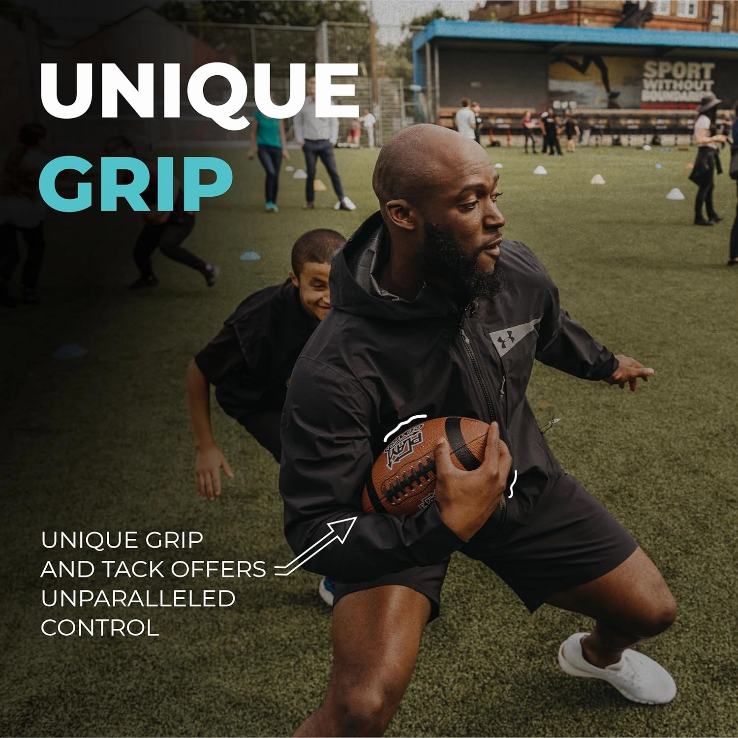 Youth Football in Junior & Peewee Sizes - 10 Basic Passing Routes for Kids 6 to 12 - Endorsed by Drew Brees, Leather Kids Beach Football
