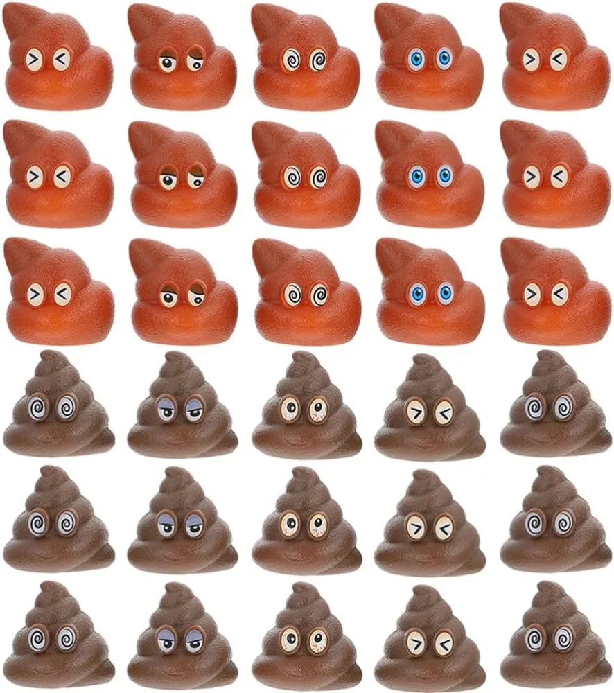 Zerodeko 60 Cute Fake Poop Toys - Realistic Plastic Poop Models for Kids' Party Pranks