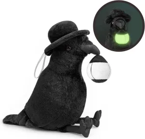 ZHONGXIN MADE Crow Plush Toy - Luminous Crow Stuffed Animals 10in, Cute Crow Bird Raven Animal Dolls, Gift Toys for Kids Birthday Gifts Glow in The Dark