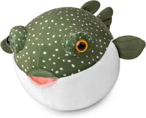 ZHONGXIN MADE Pufferfish Plush Toy -Lifelike 12" Green Blowfish Plush Toy Lifelike, Soft Sea Animals Puffers Stuffed Toys Soft Aquarium Fish Dolls, Gifts for Kids