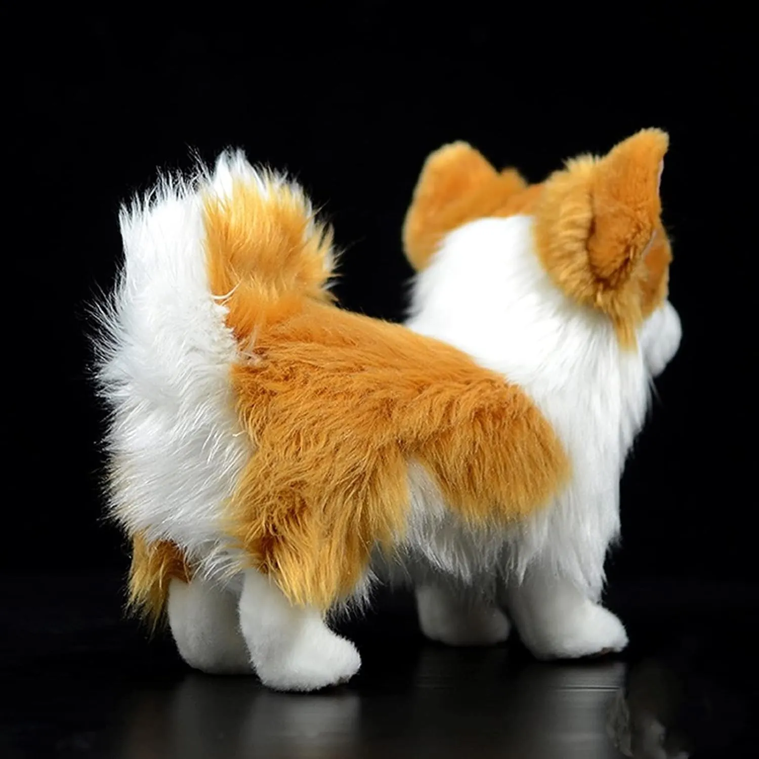 ZHONGXIN MADE Simulation Pomeranian Plush Toy - Realistic 12" Standing Pomeranian Pet Dog Stuffed Animal Cute Dog Puppy Model Toy, Unique Plush Gift Collection for Kids Birthday, Home Decor