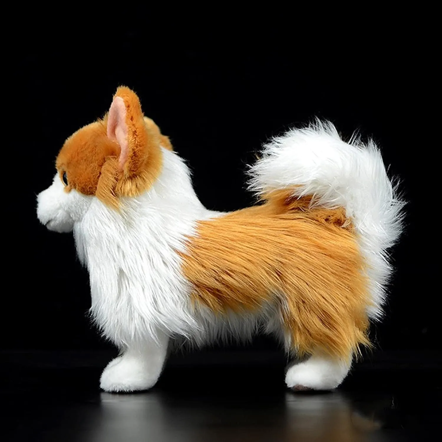 ZHONGXIN MADE Simulation Pomeranian Plush Toy - Realistic 12" Standing Pomeranian Pet Dog Stuffed Animal Cute Dog Puppy Model Toy, Unique Plush Gift Collection for Kids Birthday, Home Decor