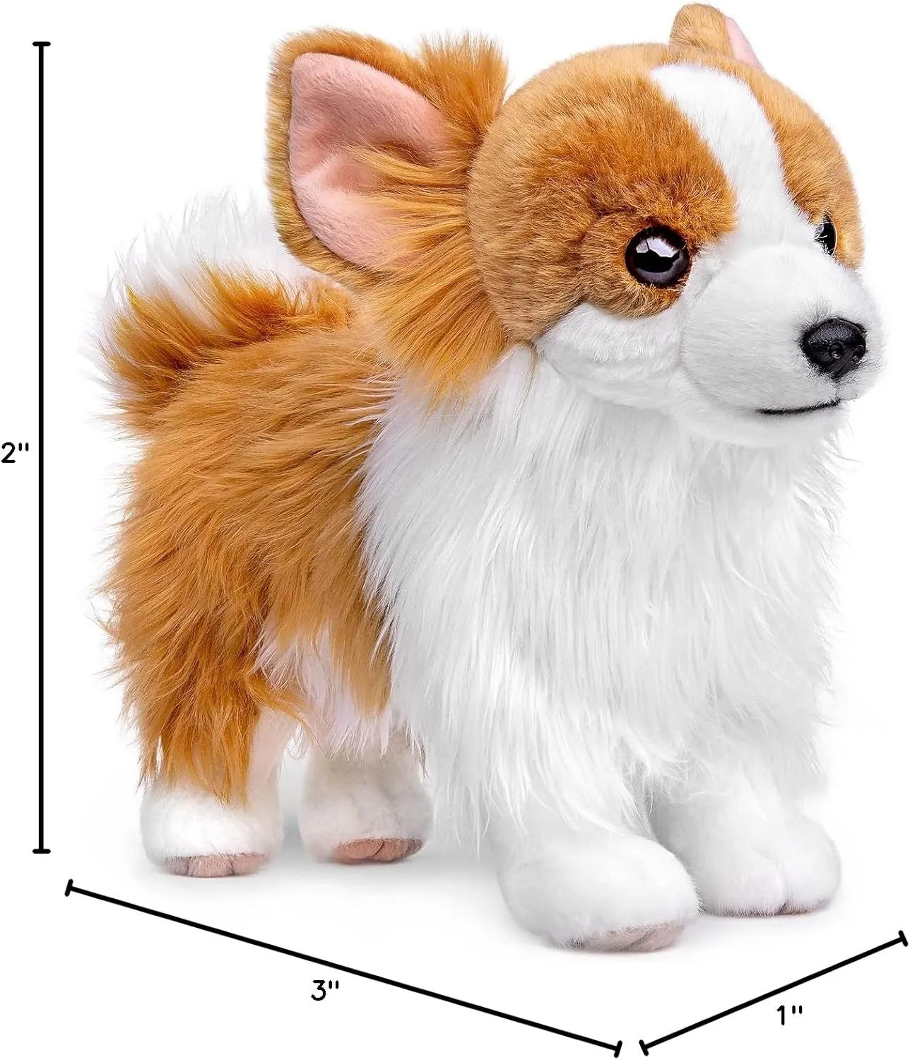 ZHONGXIN MADE Simulation Pomeranian Plush Toy - Realistic 12" Standing Pomeranian Pet Dog Stuffed Animal Cute Dog Puppy Model Toy, Unique Plush Gift Collection for Kids Birthday, Home Decor