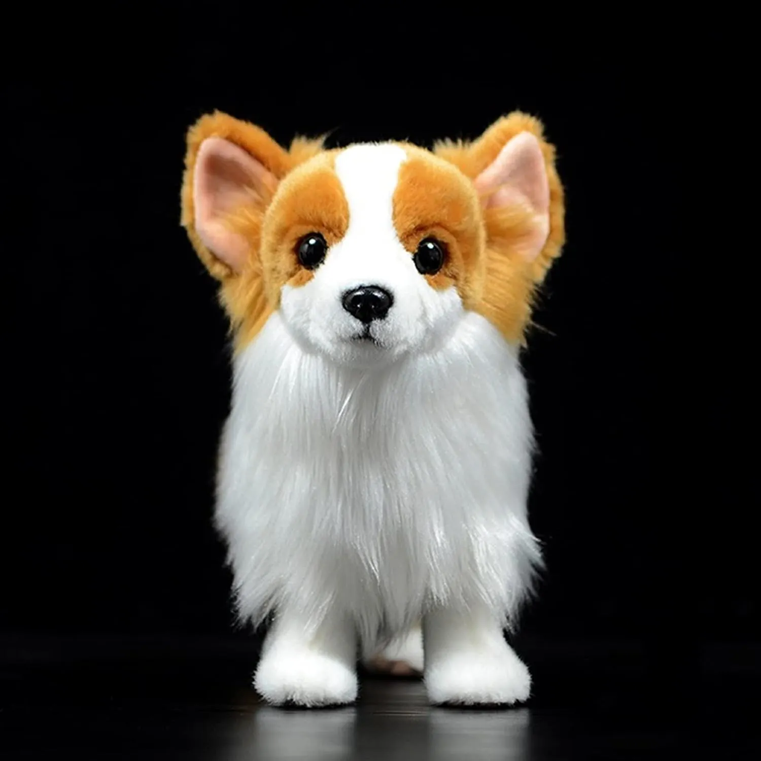 ZHONGXIN MADE Simulation Pomeranian Plush Toy - Realistic 12" Standing Pomeranian Pet Dog Stuffed Animal Cute Dog Puppy Model Toy, Unique Plush Gift Collection for Kids Birthday, Home Decor