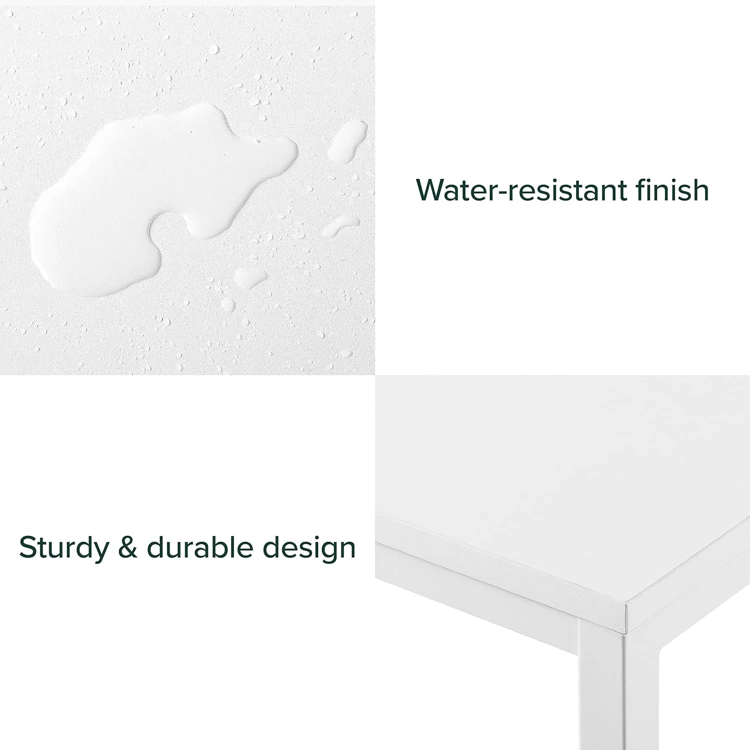 ZINUS Jennifer 55 Inch White Frame Desk, Computer Workstation, Office Desk, Easy Assembly, White