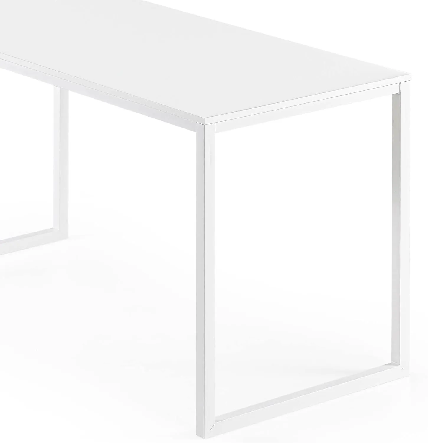 ZINUS Jennifer 55 Inch White Frame Desk, Computer Workstation, Office Desk, Easy Assembly, White